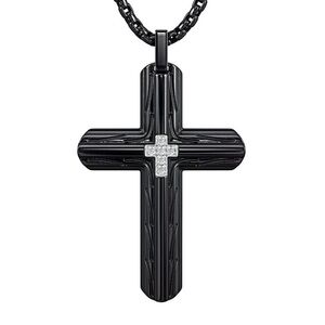 New personalized Black Ice‎ Diamond Cross Pendant
